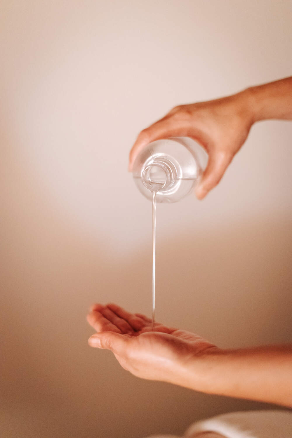 Bouteille d'huile pour les massages